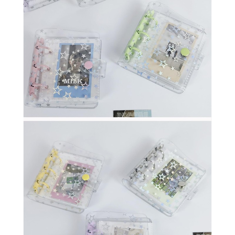 DELUXEFOX Sticker Pad, Transparent, Star Pattern, A8, Girls, Mini, 3