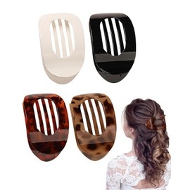 TPZORJX Large Hair Clip - Pack of 4 Large Flat Hair Clips Women - Lightweight, Non-Slip & Stylish, Perfect French Flat Claw Clip for Thick or Thin Hair, Everyday Life, Sports or Driving (D)