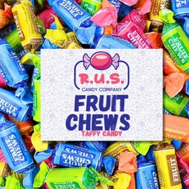 Fruit Chews Candy – Assorted Fruity Flavors – Individually Wrapped (70 Pieces) – Bulk 1 lb Bag – Soft & Chewy Taffy Candy – Party Favors, Office, Pinata (1 Pound, Fruit Chew Taffy)