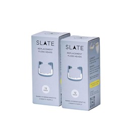 SLATE Recambios para hilo dental Slate - Hilo dental tejido reutilizable, libre de PFAS, no tóxico | Compatible con hilo dental eléctrico Slate con raspador de lengua y cepillos para encías | Paquete