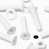 20 x White Countersunk Screws Polypropylene (PP) Plastic Nuts and