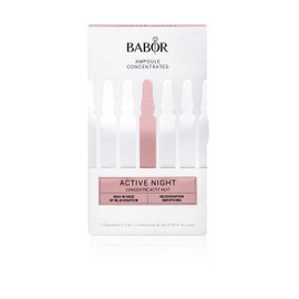 Babor Active Night Ampoule Serum Concentrates, Hyaluronic Acid Serum, Hydrating Night Treatment for Dry and Damaged Skin, Moisturizing Serum 7 Day Treatment