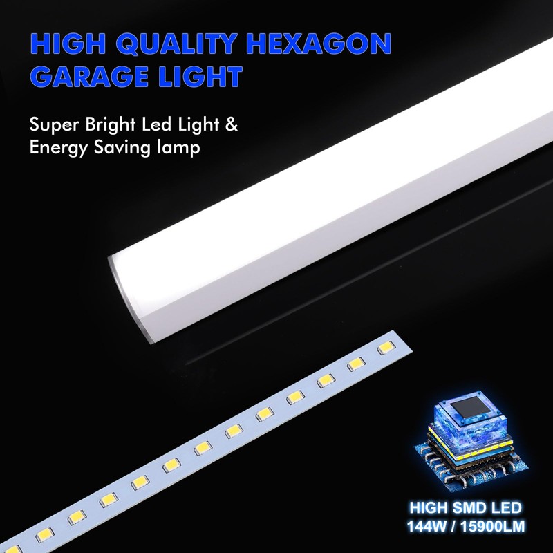 LZHOME LED Hexagon Garage Lights: 15900LM Super Bright 3 Hexagon