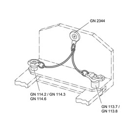 Ganter Normelemente GN 111.2-150-D-TR Stainless Steel Retaining Rope, Pack of 2, Silver, Length: 150 mm