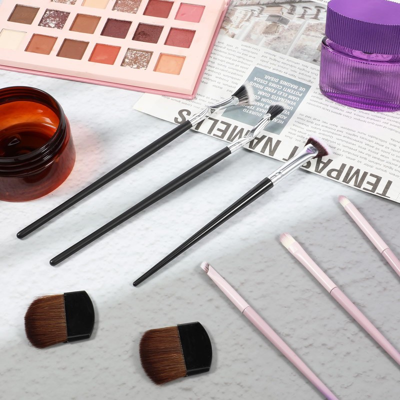 Pack of 3 Mascara Fan Brushes, Foldable Eyelash Brush with