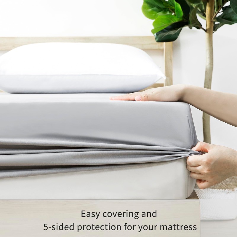Tifschlaf King Size Fitted Sheet - Grey Kingsize Bed Sheet