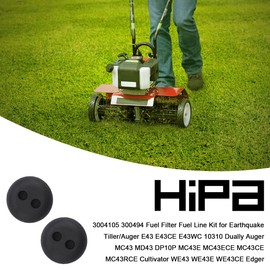 Hipa 3004105 300494 Fuel Filter Fuel Line 2 Hole Grommet Assembly Kit for Earthquake Tiller/Auger E43 E43CE E43WC 10310 Dually Auger MC43 MD43 DP10P MC43E MC43ECE Cultivator WE43 WE43E WE43CE Edger