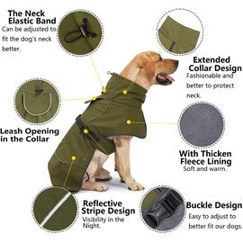 Abrigo para Perro - Chaqueta de Invierno para Perro con Reflectante Grueso, cálido, Impermeable, Resistente al Viento, para Perros Grandes y medianos, Ropa para Perros al Aire Libre…
