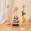 UNICRAFTALE 4 Sets Wooden Scrunchie Holder Hair Tie Organizer For