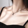 Cimenexe Bohemian Onyx Moon Choker Necklace Black Crescent Moon Pendant