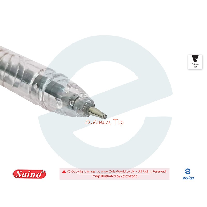 SAINO 5 x 0.6mm Fine Tip Tutor BLUE Ballpoint Pens