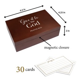 Lillian Rose Give It to God Box with 30 Prayer Cards, 4.25", Brown,BX116