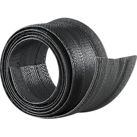 dream audio Cable conduit fabric: flexible black 1.8 m cable conduit with practical Velcro fastener (textile cable conduit, flexible cable conduit, PC speaker)