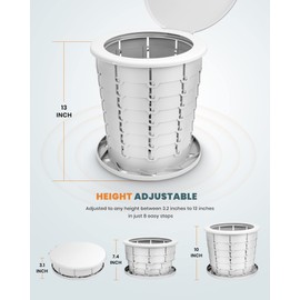 Upgrade Retractable Portable Toilet Camping Toilet Adjustable Height Travel Toilet Foldable Portable Potty for Camping Outdoor Hiking