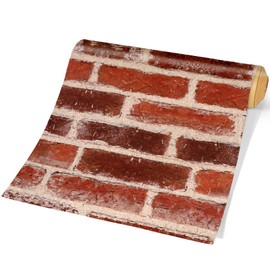 CanaanTree Peel and Stick Wallpaper, Self-Adhesive Retro Brick Contact Paper, Made of 100% Real Cork, 16.5"x118.1" (Retro Road)