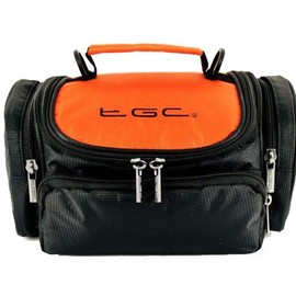 TGC ® Large Camera Case for Sony DCR-SX15E, DCR-SX30E, DCR-SX33E, DCR-SX34E, DCR-SX45E, DCR-SX50E, DCR-SX53E, DCR-SX73E Plus Accessories (Hot Orange & Black)