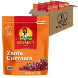 Sun-Maid California Sun-Dried Zante Currants - (4 Pack) 8 oz Resealable Bag - Dried Fruit Snack for Lunches and Snacks