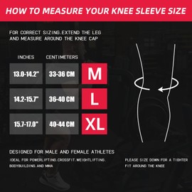 Jaffick Knee Sleeves Support & Elasticated Straps Compression Wraps (1 Pair) - 7mm Neoprene Sleeve for The Best Squats Weightlifting, Powerlifting Squats, Fitness for Men & Women