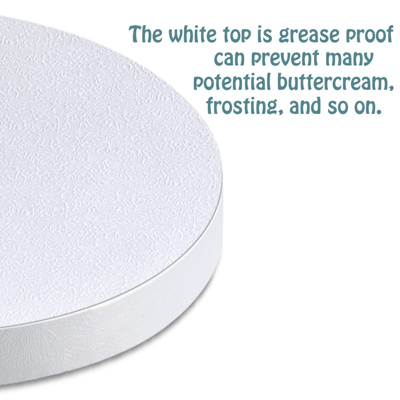 White Cake Drums Round 6 Inch Cake Boards with 1/2-Inch