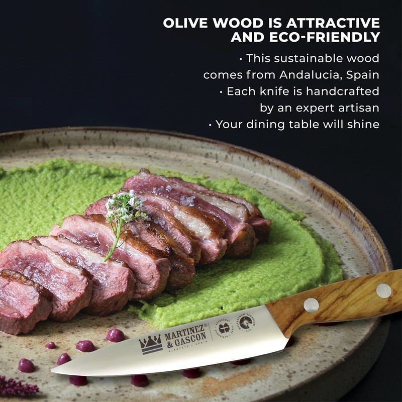 Artenostro Monaco 2 pcs Steak Knife Set - Olive Wood