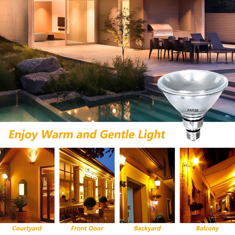 MISDOOD Par38 Halogen Flood Light Bulb 120V 90W, Dimmable PAR38