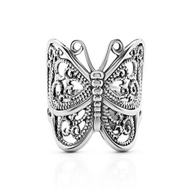 Butterfly Ring 925 Sterling Silver Jewellery, US Size 6 7 8 9 (9)