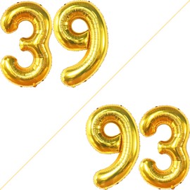 KatchOn Gold 39 Balloons - Giant 40 Inch | 39th Birthday Decorations for Men & Women