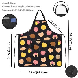 VAMSII Pan Dulce Apron With Pockets Mexican Bakery Adjustable Apron Mexican Baking Lover Gift Mexico Foodie Gift (Pan Dulce A)