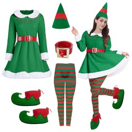 Gumyawl Elf Costume for Women Budby the christmas Dress Adult Jovi Elf Cosplay Costume for Holiday Party (X-Large)