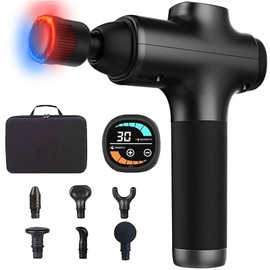 NEXORITE Hot & Cold Massage Gun for Athletes Heated & Cool Percussion Deep Tissue Muscle Massager Portable Electric Therapy Gun with 7 Heads 30 Adjustable Speeds Recharge
