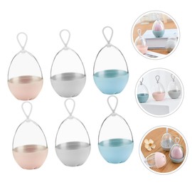 LABRIMP 6pcs Travel Makeup Sponge Holders Case for Foundation Sponges Dust Beauty Egg Containers Grey Essential Makeup Supply Organizer