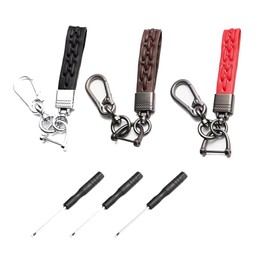 EULAPGOE 3pcs Leather Car Keychain Universal Keychain Leather Keychain, Leather String Car Keychain Key Fob Pendant Bag Charms