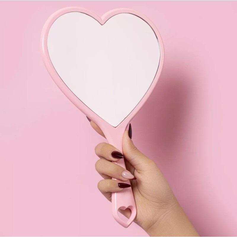 Beauty Creations Espejo De Mano Grande Forma Corazon Rosa Beauty