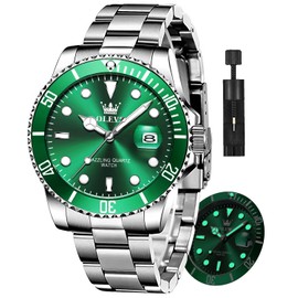 OLEVS Watches for Men with Date Business Luxury Dress Two Tone Stainless Steel Classic Analog Quartz Mens Wrist Watches Waterproof Luminous