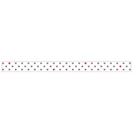 Ursus 59050038 Masking Tape Approx. 15 mm x 10 m, hearts taupe / pink