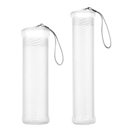 PH PandaHall 2 Sizes Extendable Plastic Brush Case Long Brushes Holder with Carrying Lanyard Clear Artist Storage Tube Paintbrush Organizer for Students Brushes Watercolor Pens Pencil Container