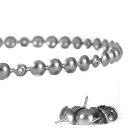 Decorative Nail Poles 11 mm Brushed Aluminium with 18 Matching Fixing Nails 5 Metres