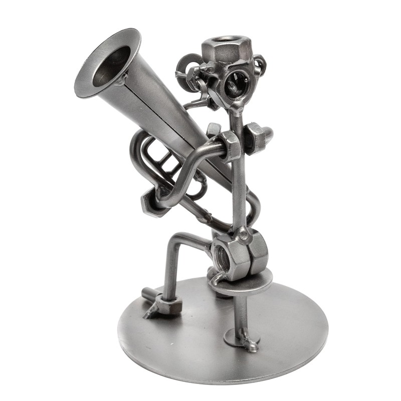 STEEMO Screw Man Musician Tuba, Gift Metal Decoration, 12 x