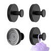 SJUNJIE 4Pcs Vacuum Suction Cup Hooks Removable Hooks Black Suction