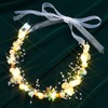 Zehope Light Up Flower Wedding Headbands LED Pearl Floral Headpiece