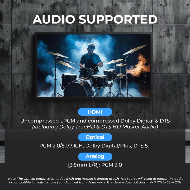 OREI 4K HDMI Matrix Switch with Downscaler & ARC –