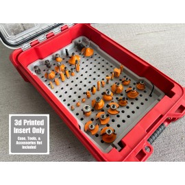 Jonah Pope Design Router Bit Organizer Insert for Milwaukee Packout (Insert Only) - Industrial Gray