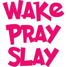 Transparent Decal Stickers of Wake, Pray, Slay (Pink) Premium Waterproof Vinyl Decal Stickers for Laptop Phone Accessory Helmet Car Window Mug Tuber Cup Door Wall Decoration ANDSKUSf85634PI080922