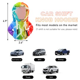 Ohleats Car Gear Shift Hoodie, Mini Funny Fashionable Automotive Gear Shifter Cover, Winter Warm Car Shift Knob Sweater Protector, Universal Interior Car Accessories for Decoration (Lightning)