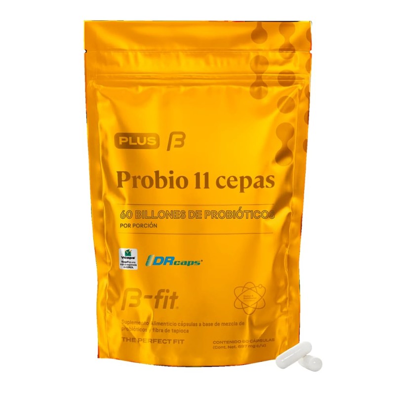 B-FIT Suplemento Probio 11 Cepas, 60 Billones, Sin Gluten, Sin
