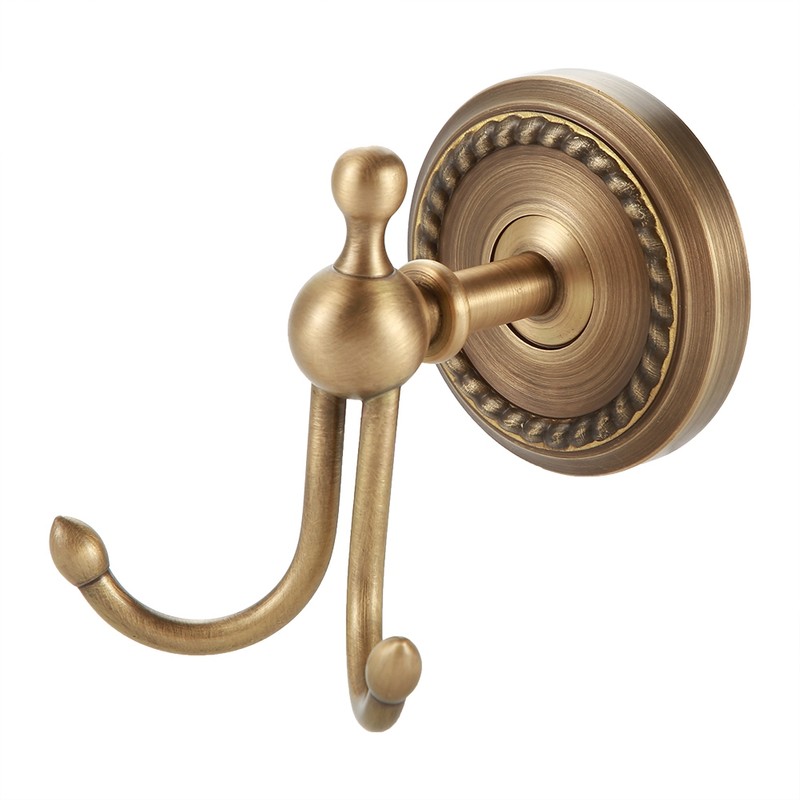 Antique Bathroom Brass Door Towel Hanger Holder Clothes Coat Hat