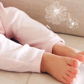 HonestBaby Multipack Harem Pants Roomy Fit Pull on Bottoms 100% Organic Cotton for Infant Baby Boys, Girls, Unisex, 2-Pack Sketchy Floral Pink, 18 Months