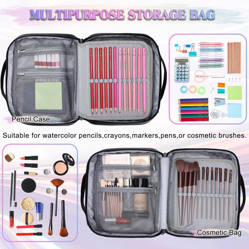 VX VONXURY Pencil Case, Large Capacity Pencil Pouch Portable Cosmetic