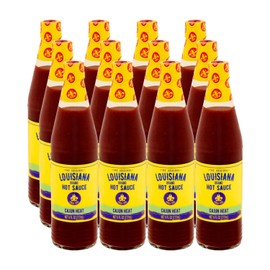 Louisiana Brand Hot Sauce, Cajun Heat Hot Sauce, 6 FL OZ Glass Bottle (Pack of 12)