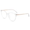 Firmoo Blue Light Glasses without Prescription Women Men Round Blue